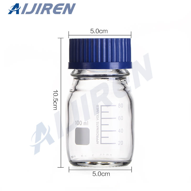 Reagent Bottle, 500ml - Transparent with Blue Screw Cap - Eisco Labs